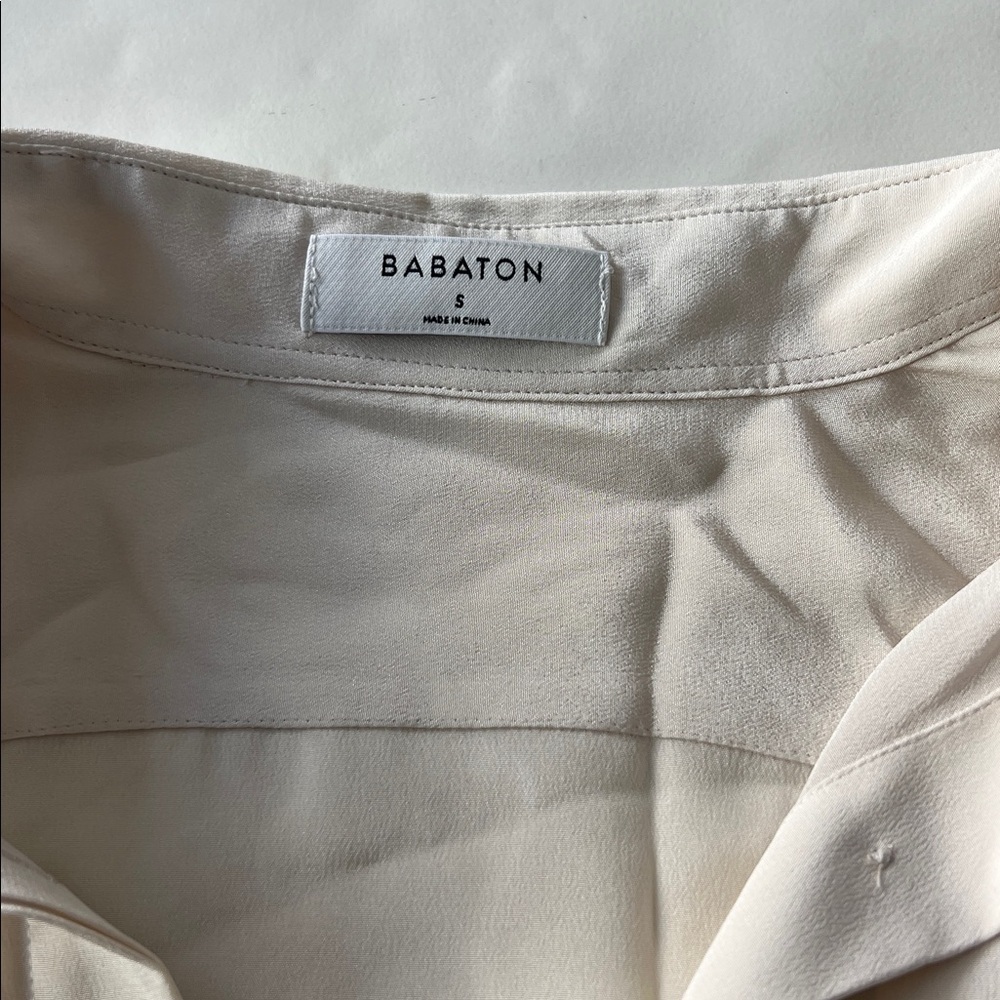Babaton Artizia Academy Silk Button Up Blouse Top in Cream S $158 - Picture 9 of 10